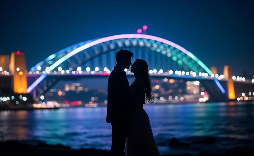 ライトアップされたレインボーブリッジ