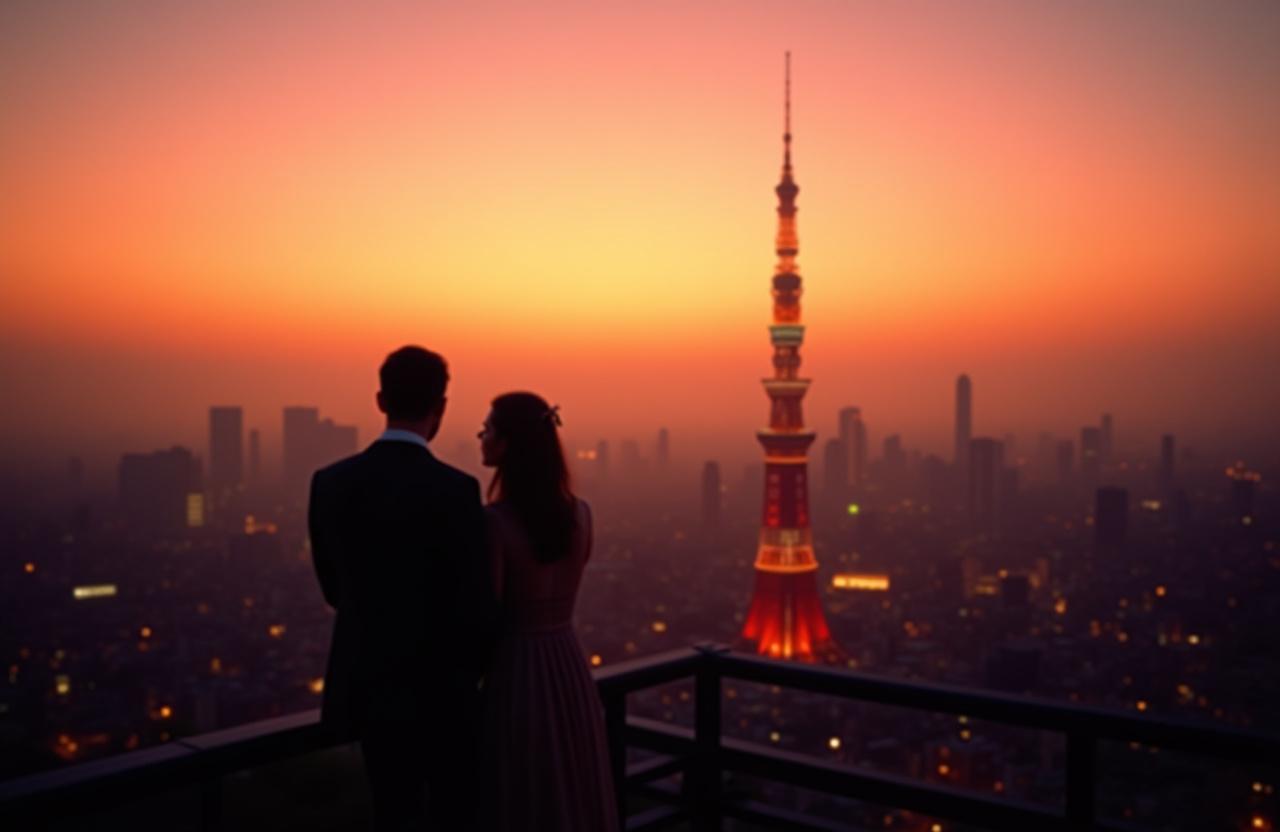 東京スカイツリーからのサンセットビュー